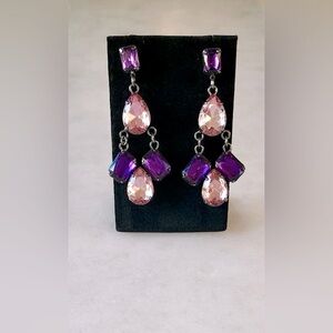 Vintage Purple & Pink Chandelier Earrings